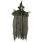 Voice Activated Halloween Animatronics Hanging Witch | Green
