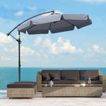 2.7m Cantilever Parasol Banana W/ Crank Handle | Dark Gray