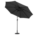 3m Garden Parasol Adjustable Tilting Parasol With Crank Handle With Cement Parasol Base | One Size | Black
