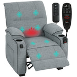 HOMCOM Electric Massage Recliner Armchair With Heat, Power Reclining Chair