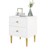 Modern Bedside Table With Drawer, Side Table With Metal Legs