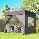 3 X 3 M Heavy Duty Pop Up Gazebo With Sides, Upf50+ Marquee Gazebo | Dark Grey
