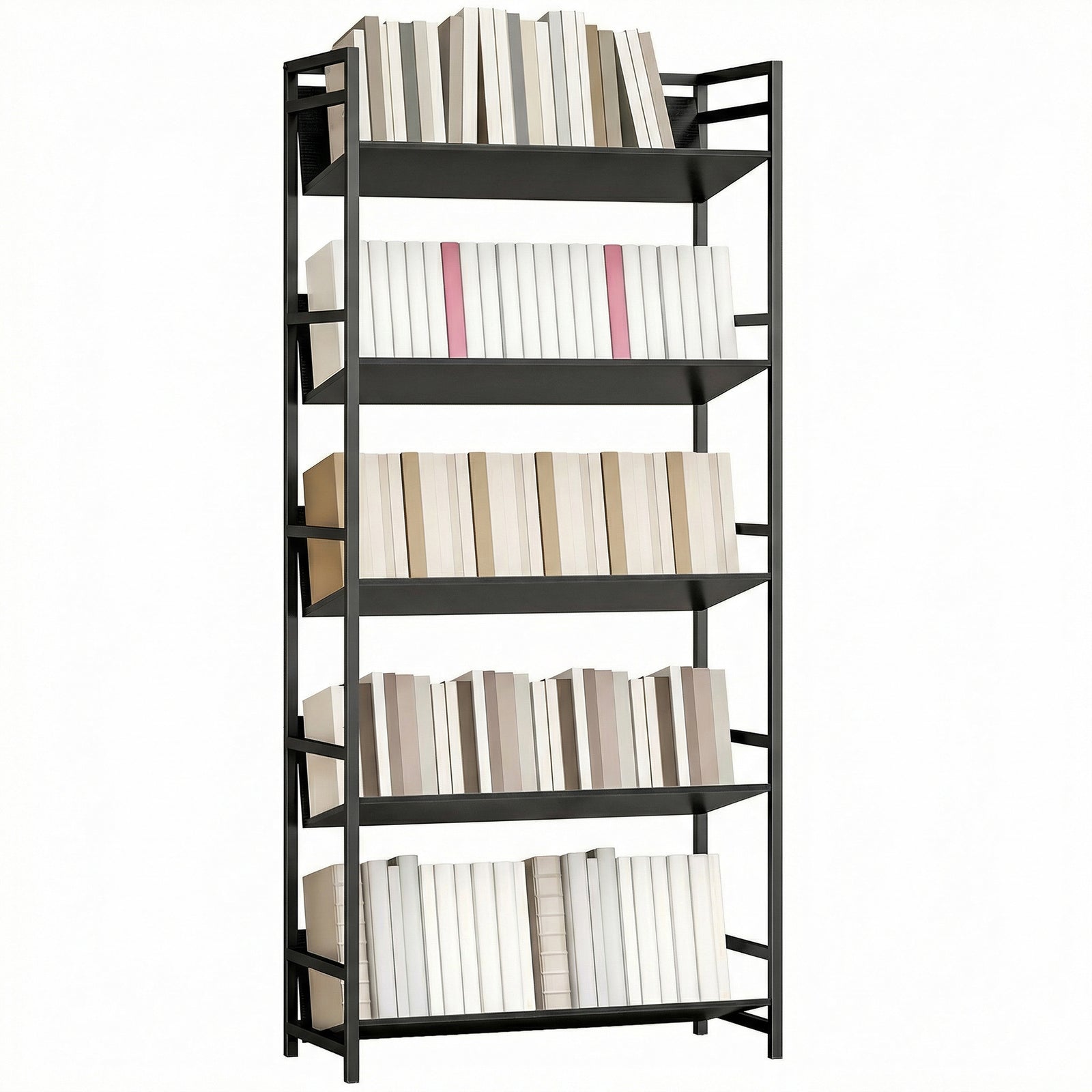 Bookcase Anti-slip Design 5-tier | Black