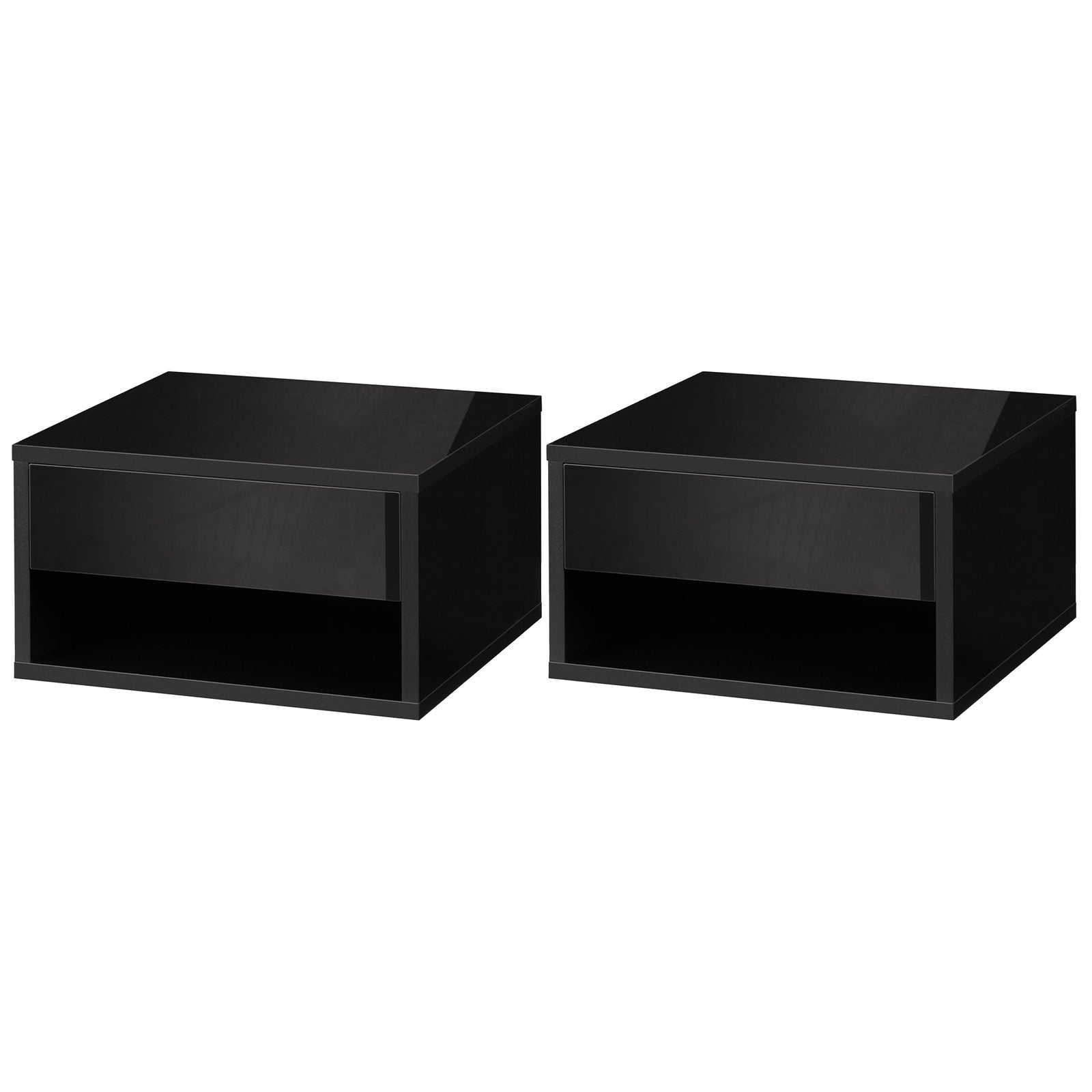 Floating Bedside Table Set Of 2 Wall Mounted Nightstand | Set-of-2 | Black