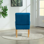 Corina Velvet Fabric Armless Accent Chair | Blue