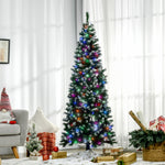 5/6/7ft Prelit Artificial Xmas Tree With Colourful Led | 6ft | Green