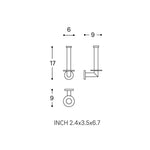 Toilet Roll Holder, Silver Gloss, Wall-mounted, 9 Cm. Collection Kubic