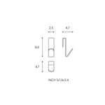 Towel Hook, Robe Hook, Coat Hook 2 Pieces Chrome, Architect S+ Collection