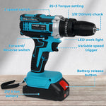 2 Battery 21v Cordless Drill Combi Driver Electric Screwdriver Set | Blue