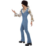 Groovy Dancer Costume, Blue With Jumpsuit | XL