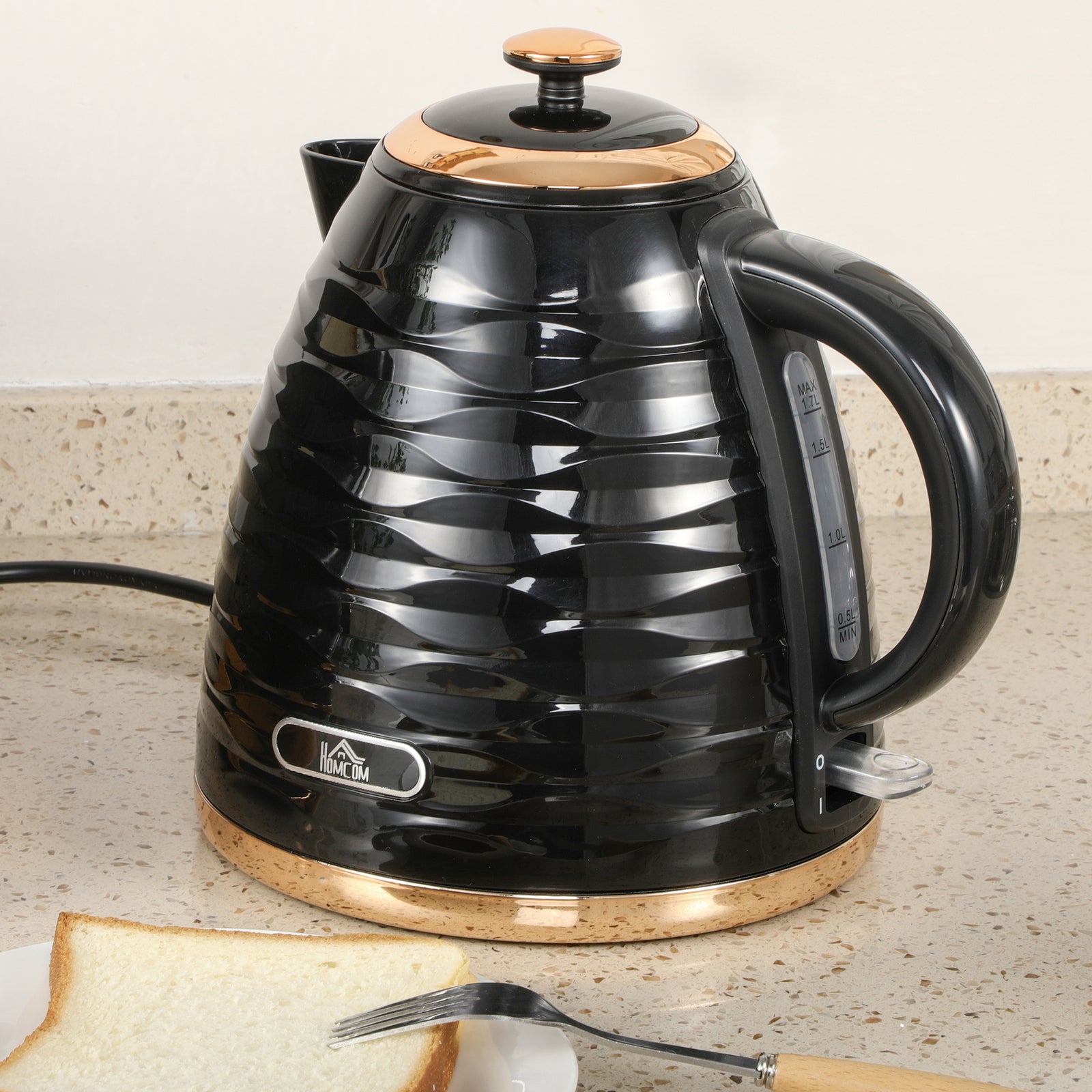 Electric Kettle, Fast Boil, 1.7l, 3kw, Swivel | Black