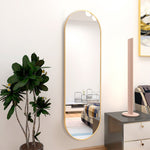 50x160cm Gold Modern Metal Oval Full Length Wall Mirror