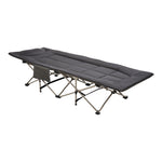 Folding Camping Cot With Mattress & Headres，wide Outdoor Camp Bed For Travel Hiking Indoor Use | Black