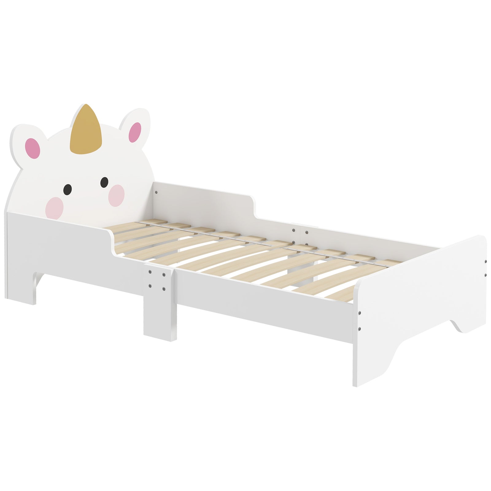Unicorn-designed Toddler Bed Frame, For Ages 3-6 Years, 143 X 74 X 67cm - White | White