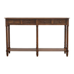 4 Drawer Hallway Console Table, Walnut Finish, Brown
