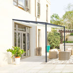 Outdoor Pergola Retractable Canopy Wall Mounted Gazebo | Cream