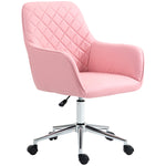 Swivel Argyle Office Chair Leather-feel | Pink