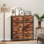 Fabric Chest Of Drawers, 8 Drawer Dresser For Bedroom | Brown
