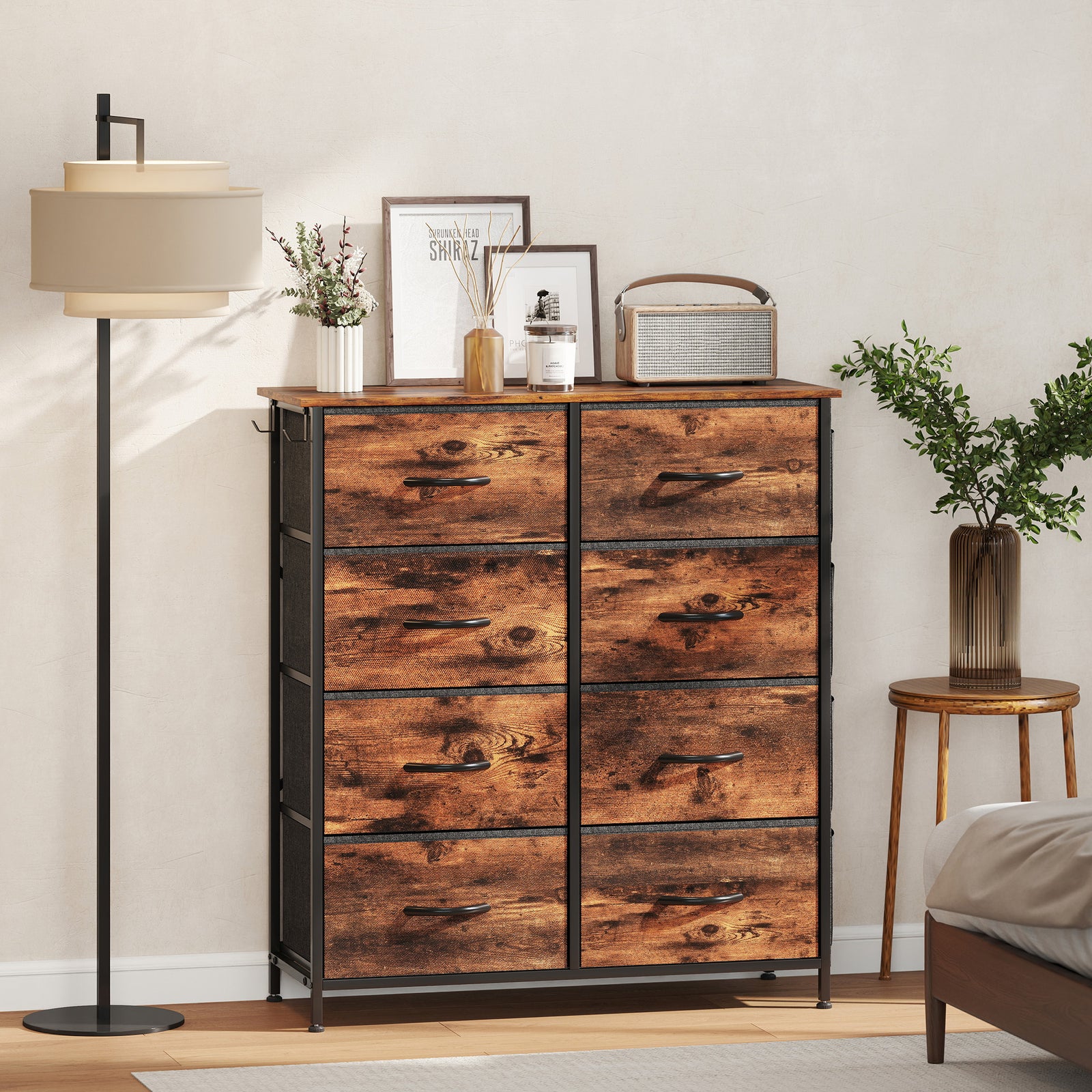 Fabric Chest Of Drawers, 8 Drawer Dresser For Bedroom | Brown