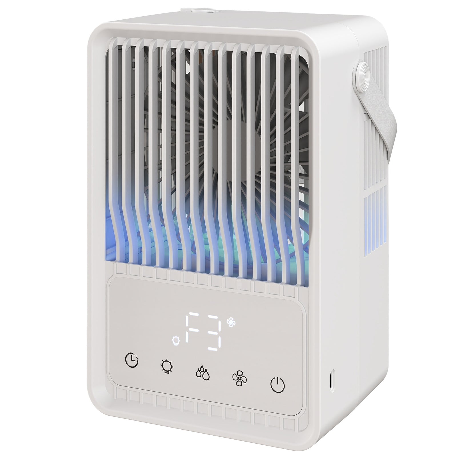 4-in-1 Mini Air Cooler With 7 Colour Rgb Light, Cooling Fan | White