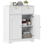 Bathroom Floor Cabinet, Bathroom Storage Unit With 2 Doors, White