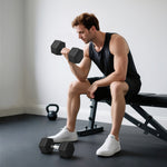 Rubber Hex Dumbbell Portable Hand Weights Home Gym | 40kg | Black