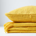 Nirvana Handwoven Slub Cotton Throw | 150cm x 200cm | Yellow