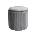 Ottoman Footstool With Storage Modern Pleated Storage Stool 38cm Dia X 38cm H