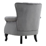 Vintage Old-fashion Velvet Wing Back Armchair With Studs | Grey