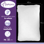 Luxury Shredded Memory Foam Bed Pillow 70x45cm, Orthopaedic Neck Back & Side Support, Bamboo Washable Cover | Set of 2 | White