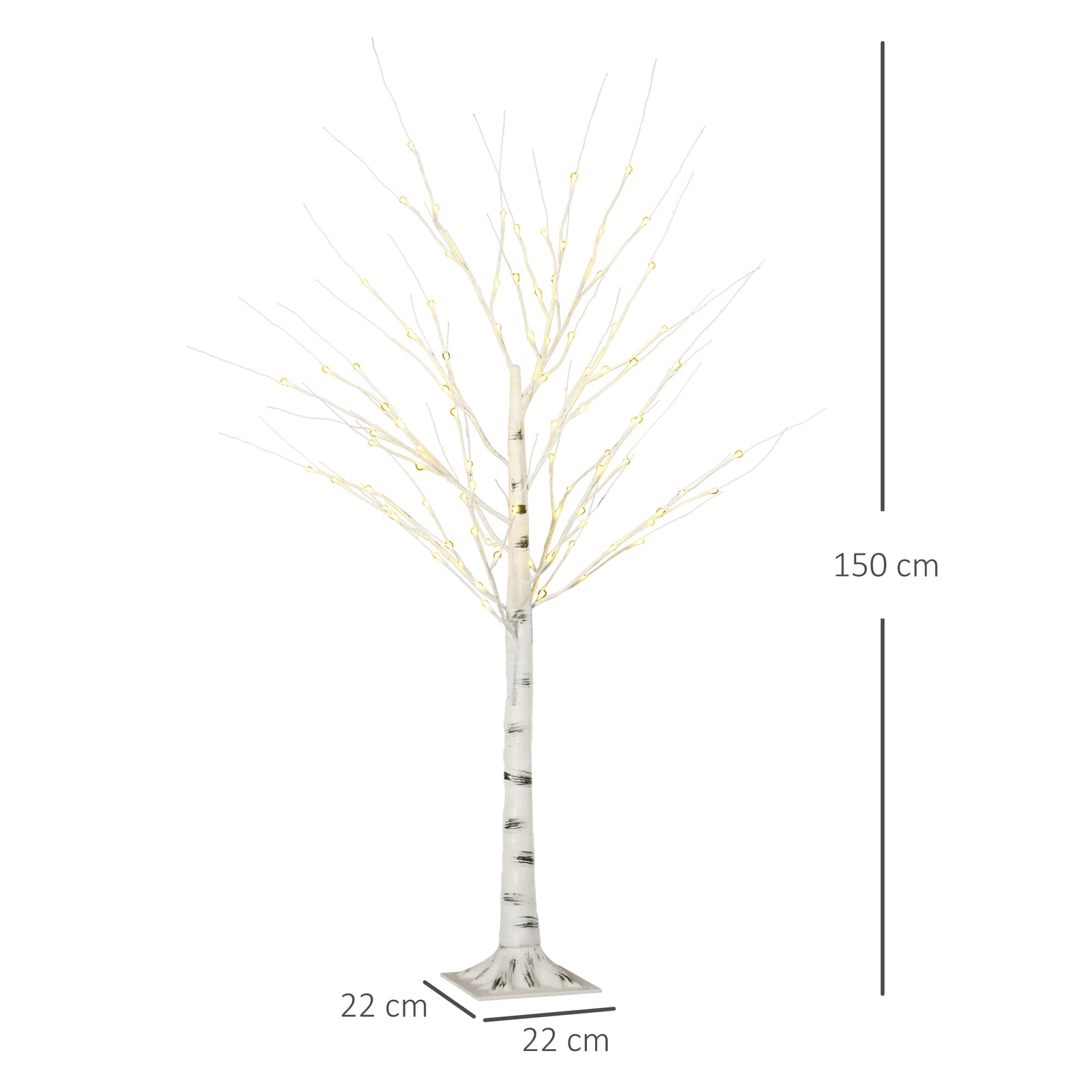 5ft Artificial White Birch Tree Light W/ 96 Warm White Pre-lit Led Light | 5ft | White
