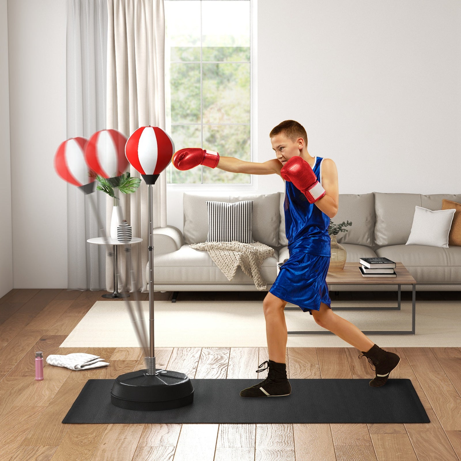 Punching Bag W/ Stand Boxing Bag Set W/ Adjustable Height