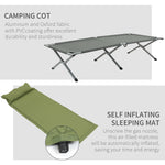 Camping Tent Cot With Air Mattress And Carry Bag | Gray