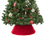 Velvet Christmas Tree Skirt 68cm Foldable Lightweight | Red