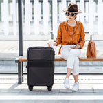 20 Inch Front Opening Suitcase With Tsa Lock And Usb Charging Port | Black