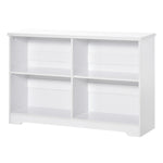 Simple Modern 4 Compartment Low Bookcase With Shelves