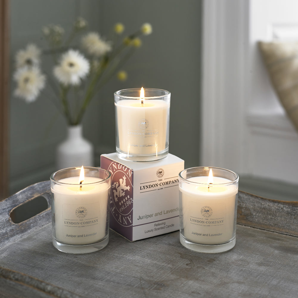 Luxurious Secented Glass Jar Candles | Set-of-3 | Lavender