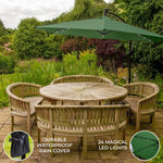 3m Led Cantilever Parasol | Green