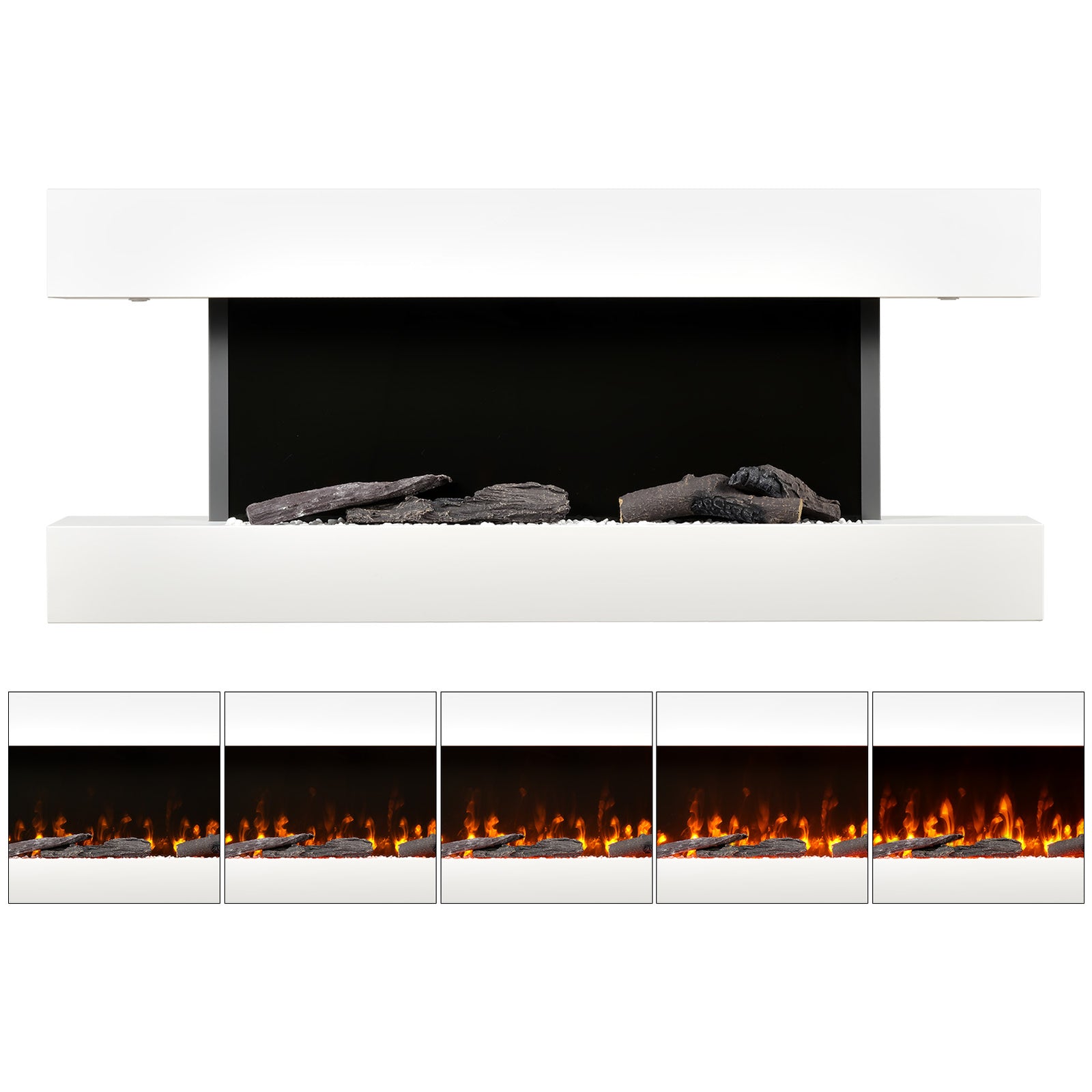 Breeins Wall-mounted Electric Fireplace With Remote Control Timer