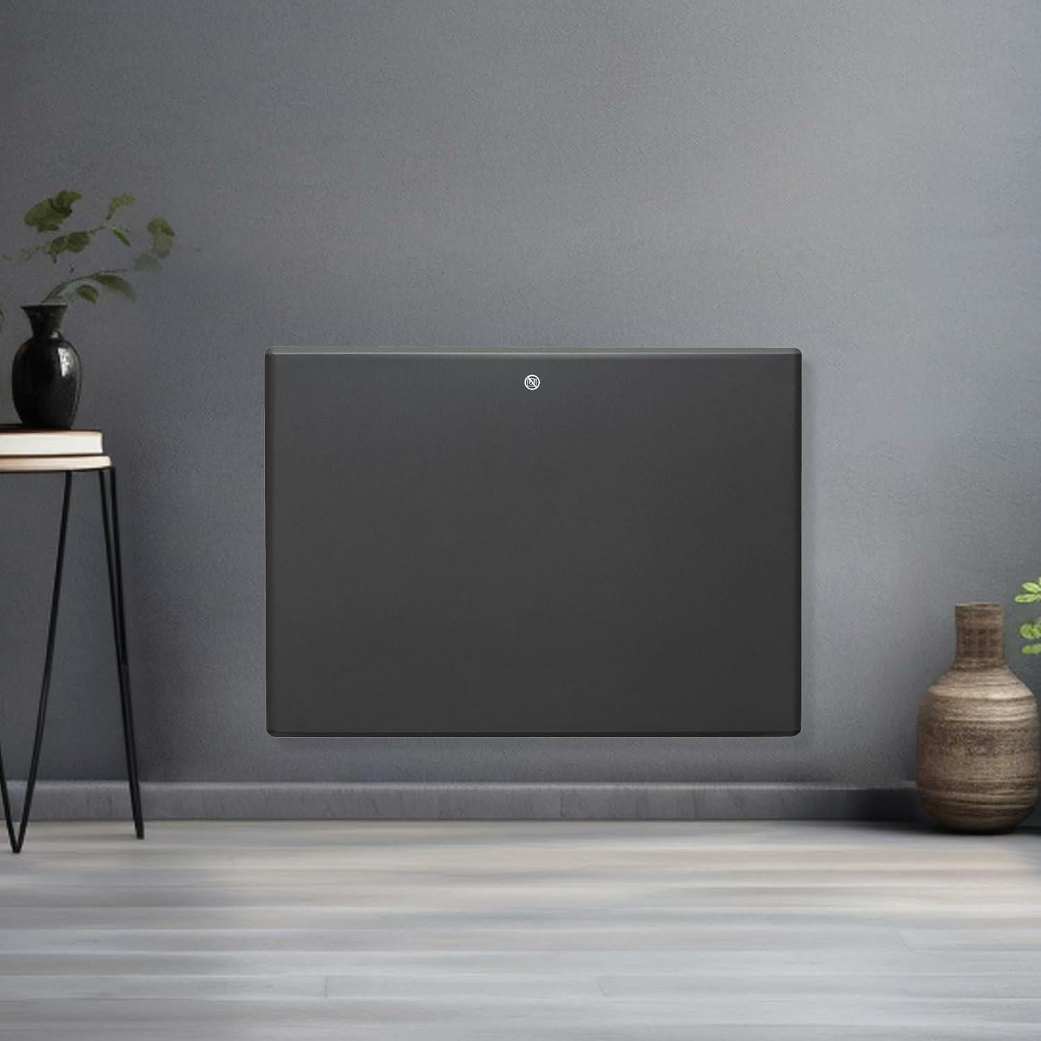 Electric Panel Heater Eco Radiator Grey Wall Mounted & Freestanding Thermostat Control & Setback Timer Lot 20 | 1000w | Grey