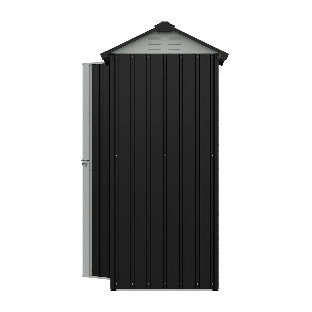 Metal Garden Storage Cabinet 2.7×1.9 Ft Apex Roof Shed With Adjustable 2 Shelves &  Lockable Doors