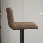 Barstools Set Of 2 Adjustable Height With Footrest | Brown