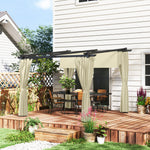 3 X 3(m) Metal Pergola W/ Retractable Roof And Sidewalls | Beige