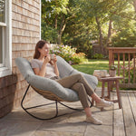 Indoor Outdoor Rocking Chair With Cushion | Light Grey