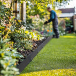 Metal Lawn Edging Garden Border - 5 Pieces | 5m | Anthracite Grey