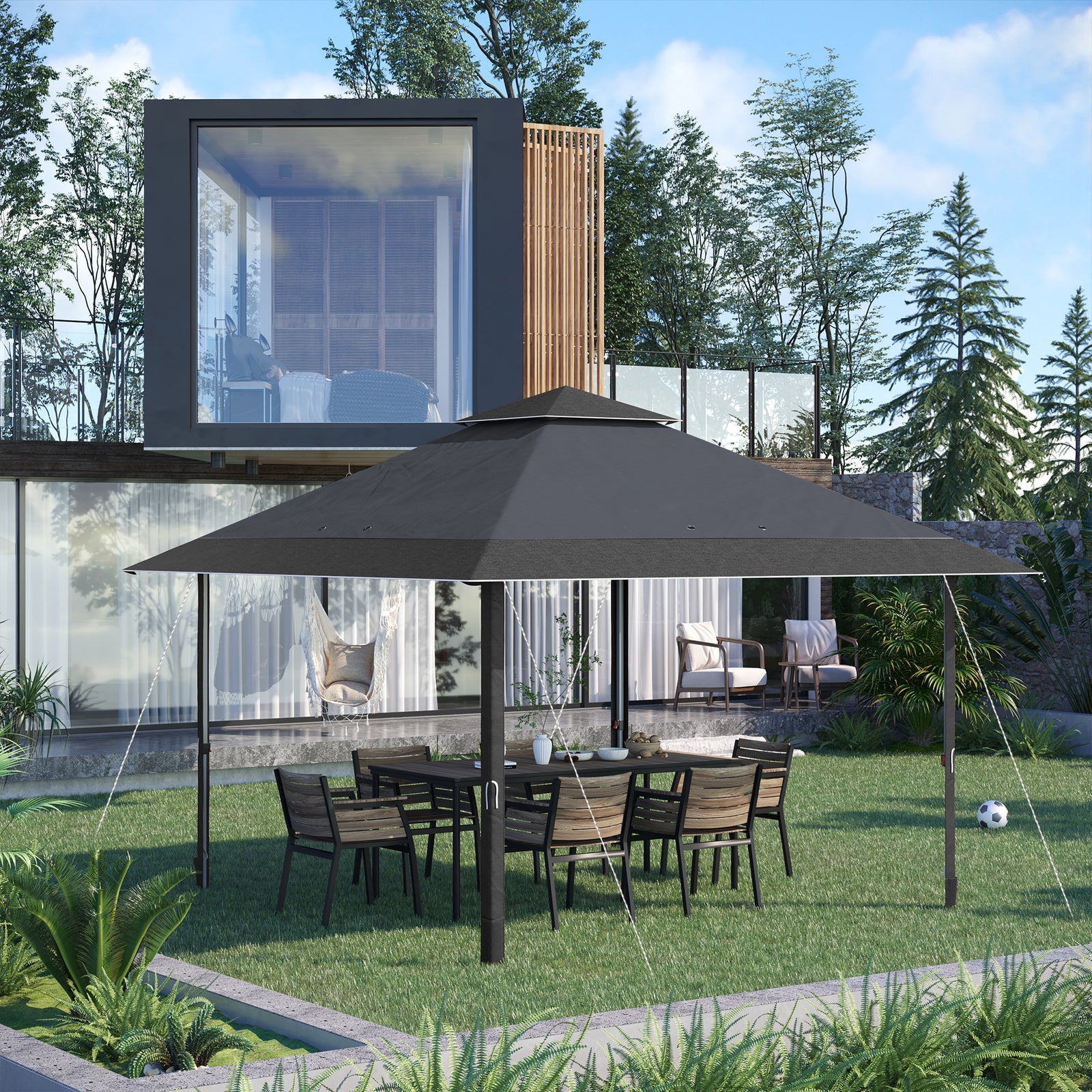 4 X 4m Outdoor Pop-up Canopy Tent Gazebo Adjustable Legs Bag | Gray