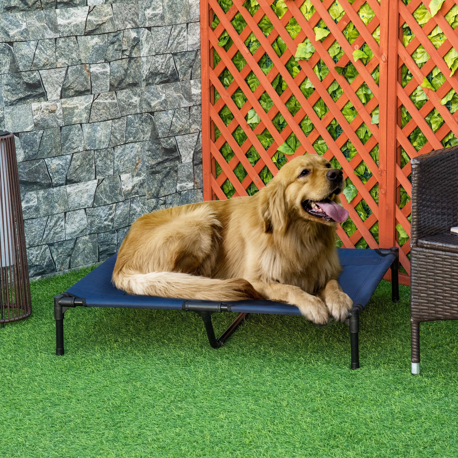 Pawhut Pet Raised Bed Dog Cat Hammock Puppy Large Cots Camping Portable Outdoor