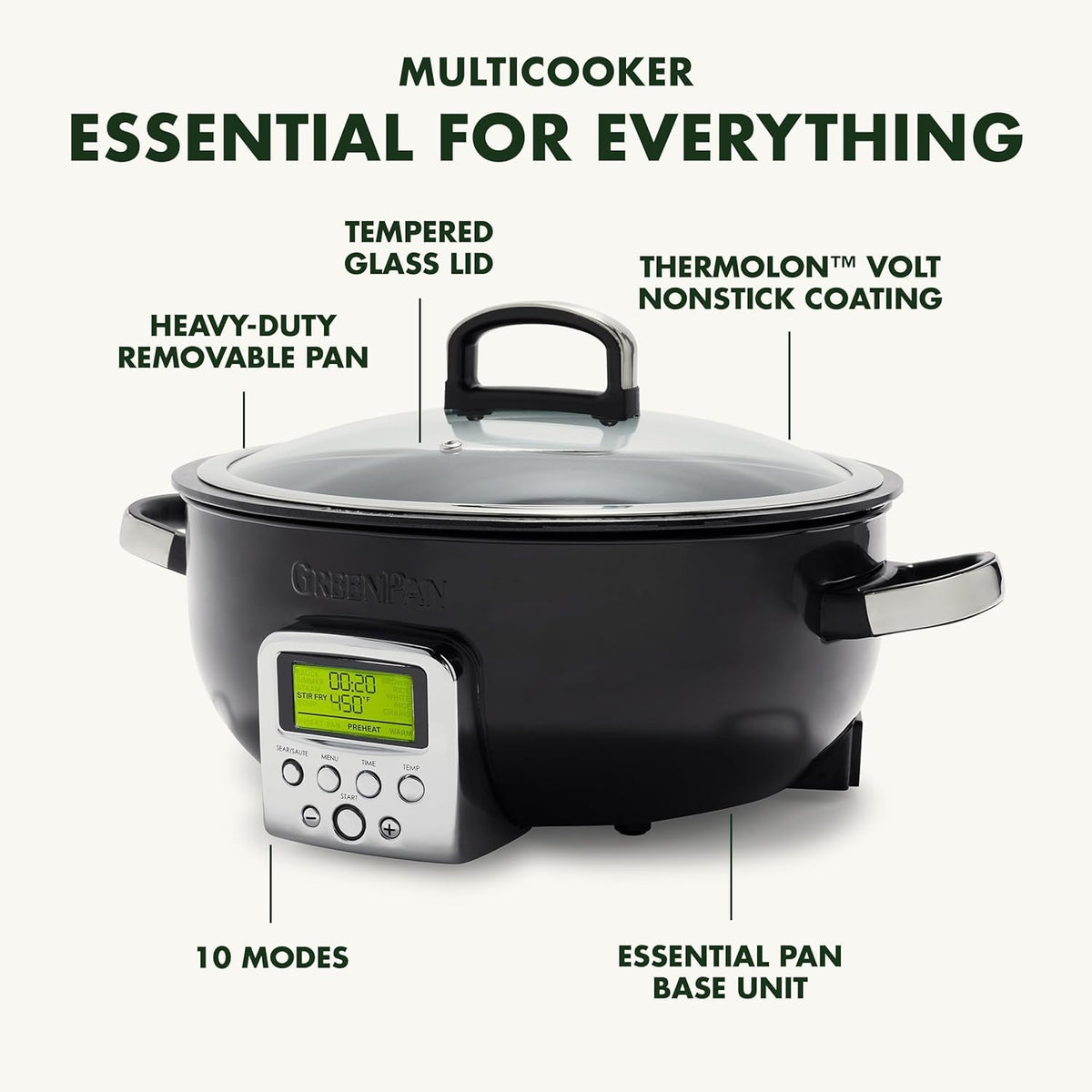Elite Omnicooker, Pfas Free Ceramic Non-stick With 5.6l Capacity | Black