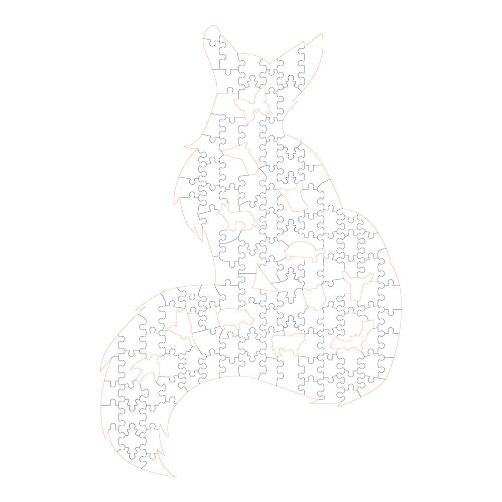 Animal Jigsaw Puzzle, Fox, 160 Pieces, Wooden