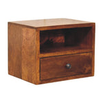 Solid Wood Solis 1-drawer Chestnut Wall Mounted Nightstand